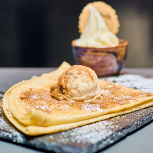 Apple CrumBelly Crepe